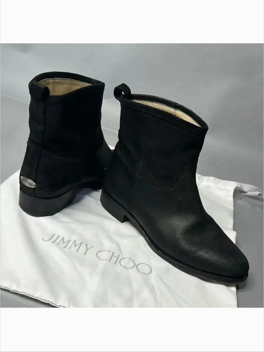 Authentic Jimmy Choo Ankle Booties | Black Suede | EU 38.5 | (A-1526)